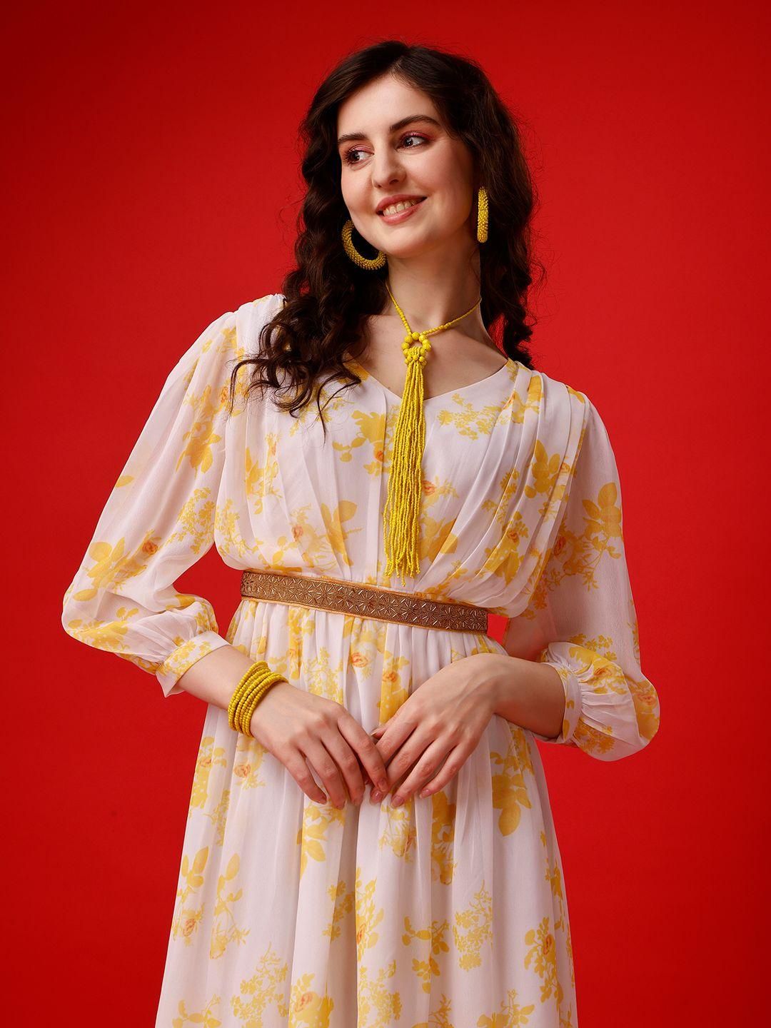Plus Size Women’s Georgette Printed Flared Midi Dress – Stylish & Comfortable | NISHU Superstores