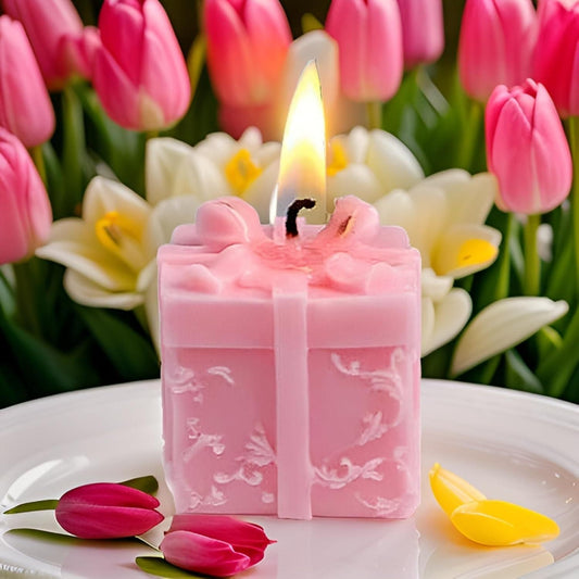 Wax Gift Shape Pillar Candles – Aromatic Fragrance Home Décor Candles (5 pcs, Multicolor) | NISHU Superstores