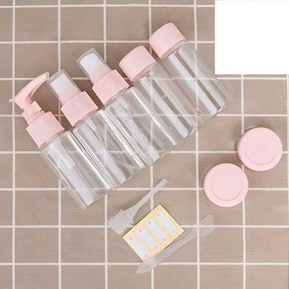 Portable Travel Cosmetic Bottles Set (Pack of 7) – Refillable Spray & Pump Bottles | NISHU Superstores
