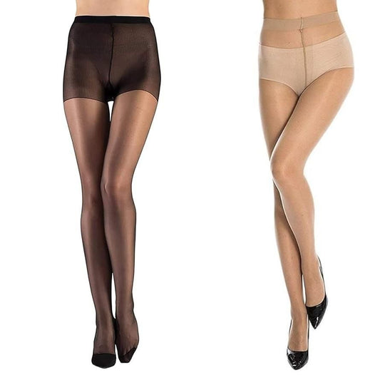 Women's Lycra Blend Solid Pantyhose Stockings Pack of 2 | Stylish & Stretchable | NISHU Superstores