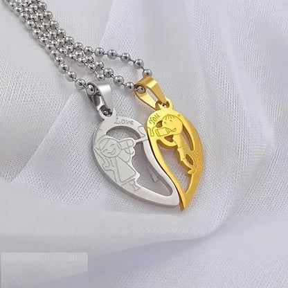 Broken Heart Shape Valentine Locket – Romantic Couple Pendant | NISHU Superstores