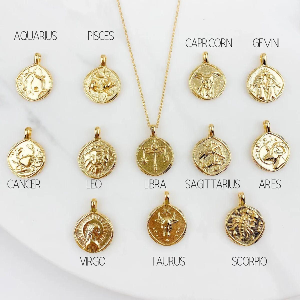 Gold Plated Zodiac Sign Necklace | Astrological Jewelry | NISHU Superstores