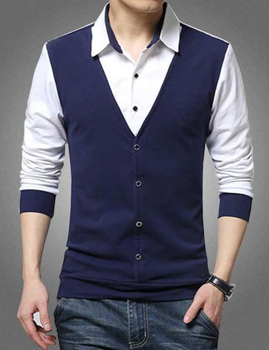 Cotton Blend Color Block Full Sleeves T-Shirts for Men | Stylish & Comfortable | NISHU Superstores