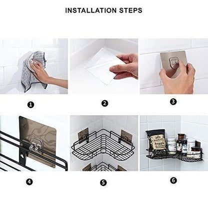 Kitchen Organizer Corner Shelf – Wall Mount Stainless Steel Storage Rack (Pack of 1) | NISHU Superstores