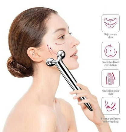 3D 360° Face Massage Roller | Mini Long Handle Massager for Skin Glow – NISHU Superstores