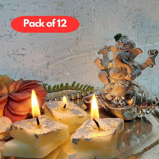 Kaju Katli Scented Candle – Pack of 12 Decorative Festive Candles | NISHU Superstores