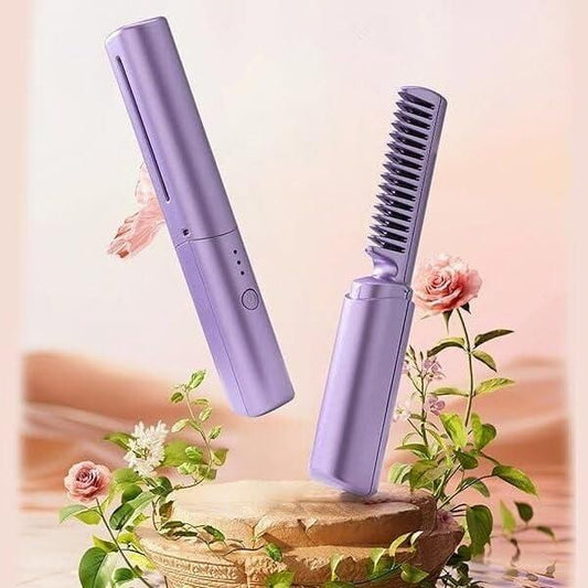 Rechargeable Hot Comb Hair Straightener | Cordless & Portable Styling Tool | NISHU Superstores