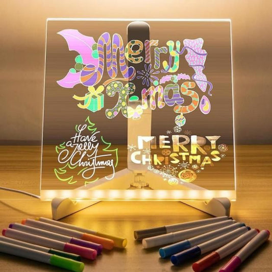 3D LED Light Glass Acrylic Writing Pad – Colorful Night Lamp & Decorative Display | NISHU Superstores