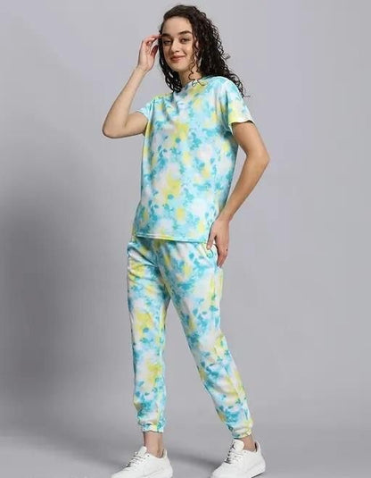 Women’s Casual Tie-Dye Print Night Suit – Stylish & Comfortable Sleepwear | NISHU Superstores