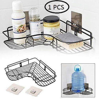 Kitchen Organizer Corner Shelf – Wall Mount Stainless Steel Storage Rack (Pack of 1) | NISHU Superstores