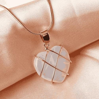 Fashion Metal Wrapped Love Heart Crystal Stone Pendant – Elegant Jewelry | NISHU Superstores