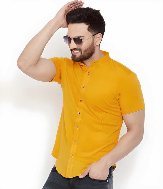 Men’s Solid Casual Shirt | Cotton Blend Half Sleeves Comfort Wear | NISHU Superstores