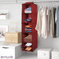 6-Shelves Foldable Hanging Wardrobe Organizer – Maroon Storage Solution | NISHU Superstores