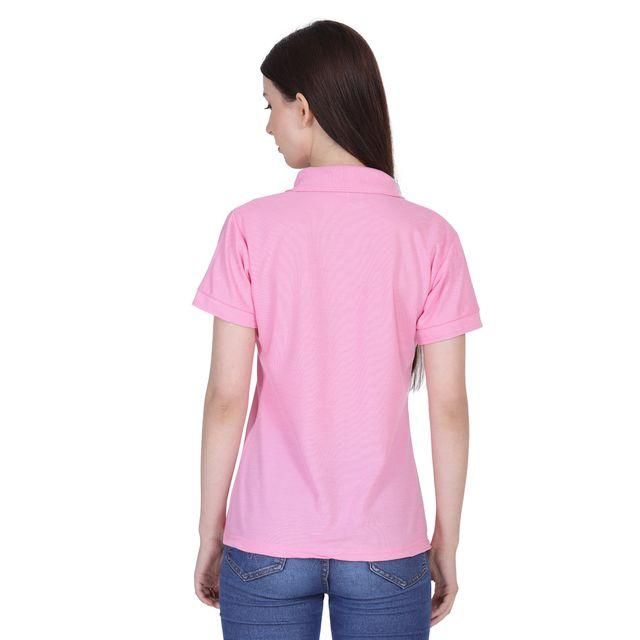 Ketex Pink Cotton Blend Polo Neck T-Shirt for Women – Stylish & Comfortable | NISHU Superstores