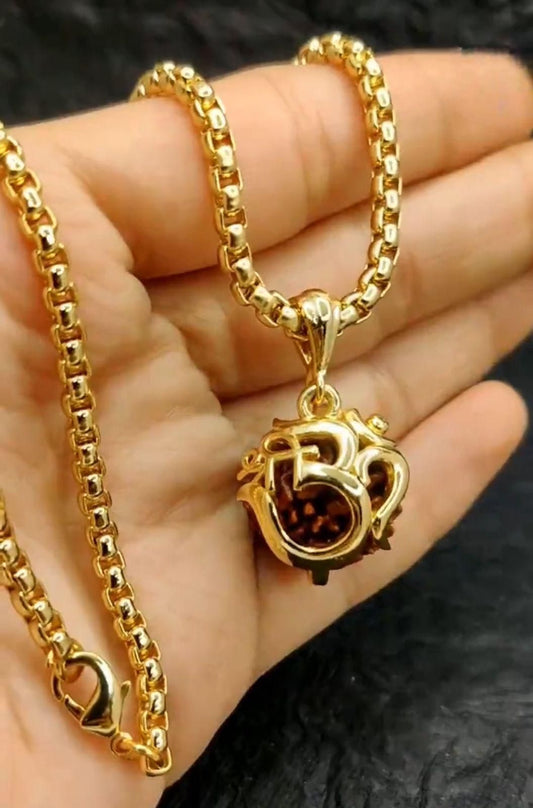 Om Rudraksha Pendant With Chain – Spiritual & Elegant Jewelry | NISHU Superstores