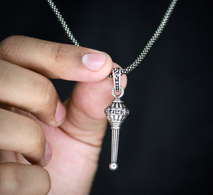 Men’s Silver Chain with Gada Pendant | NISHU Superstores