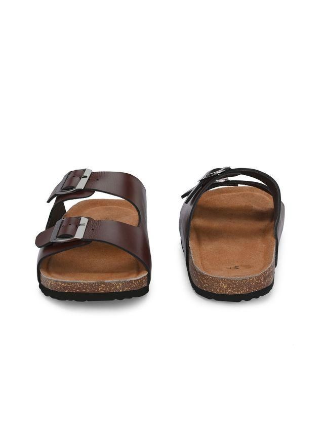 Men’s Arizona Brown Leather Slippers – Premium Comfort & Style | NISHU Superstores