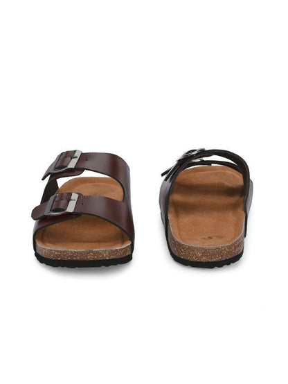 Men’s Arizona Brown Leather Slippers – Premium Comfort & Style | NISHU Superstores
