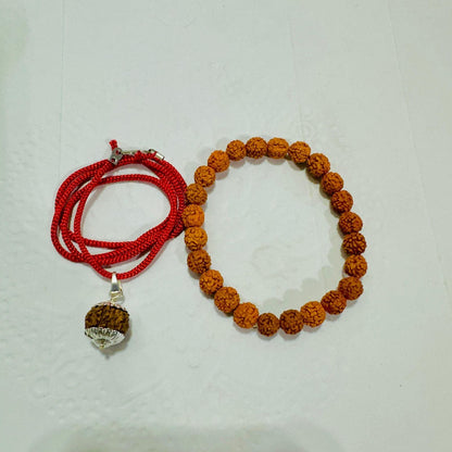 Maha Shivratri Combo: 5 Mukhi Rudraksha with Bracelet | NISHU Superstores