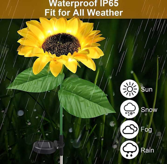 Sunflower Solar Powered Garden Light | Decorative Outdoor LED Lamp (Pack of 1) | NISHU Superstores