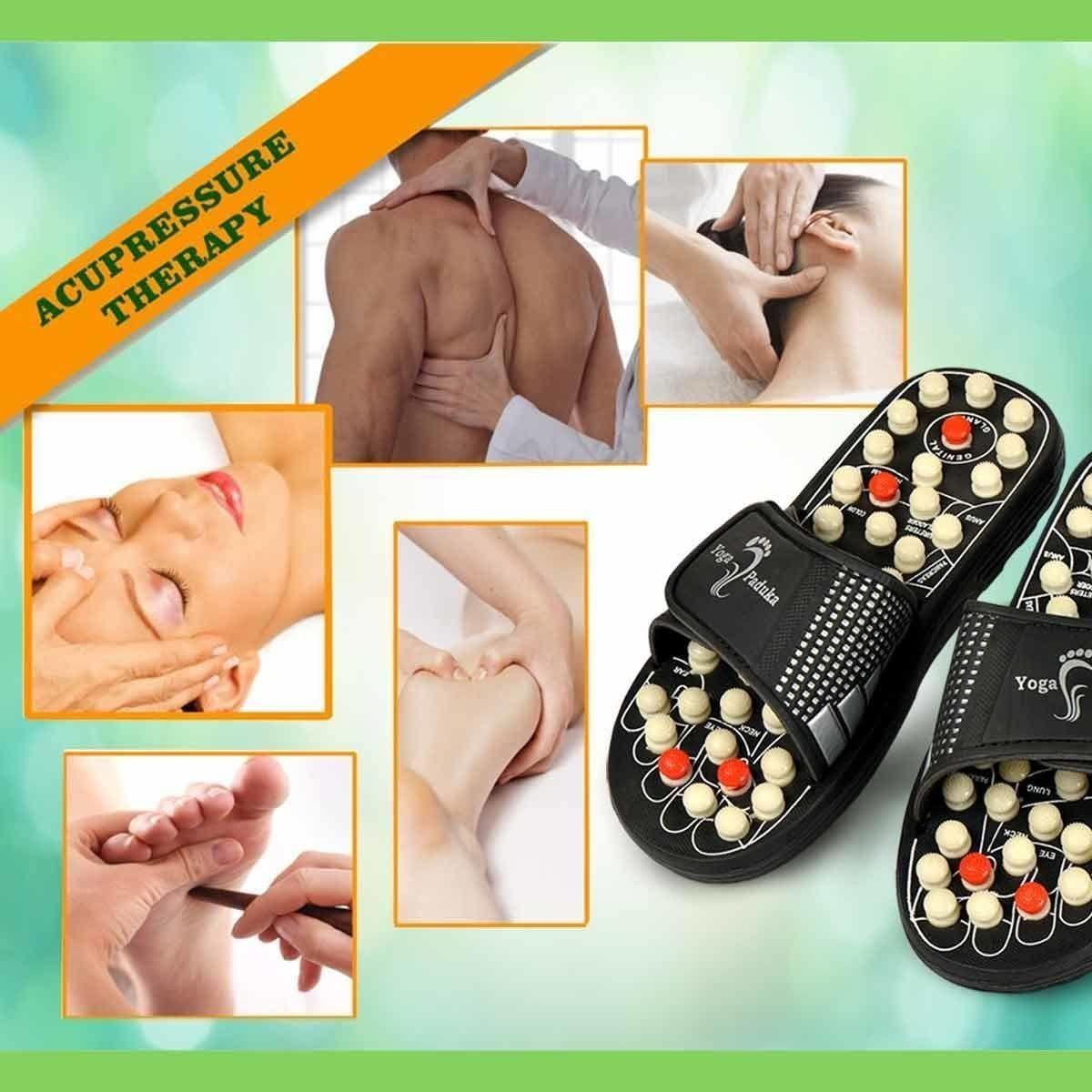 Acupressure & Magnetic Therapy Paduka Slippers – Full Body Blood Circulation for Men & Women | NISHU Superstores
