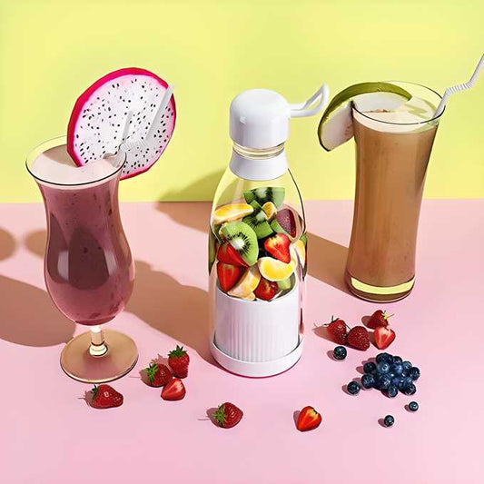Portable Blender Juicer 400ml – Mini Wireless Smoothie & Juice Maker with 4 Blades | NISHU Superstores