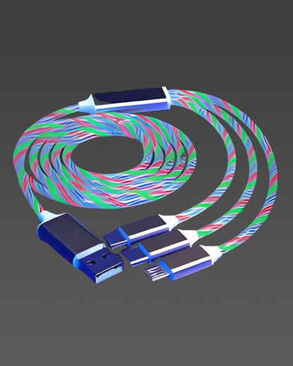 Fast 3 in 1 Magnetic Charging Pad with LED Light – Multi-Pin Charger | NISHU Superstores