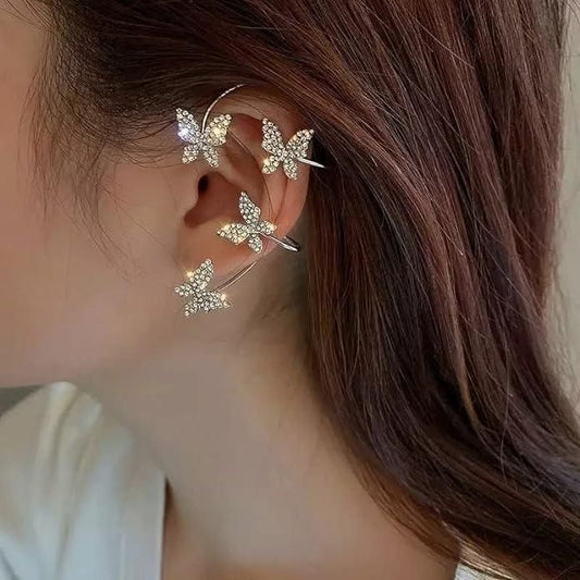 Stylish Butterfly Ear Crawler Cuff Earrings – Trendy Jewelry for Women & Girls | NISHU Superstores