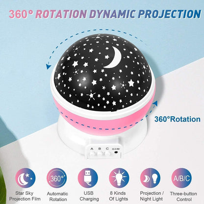 Star Moon Night Light Projector for Kids & Bedroom | 360° Rotating LED Lamp | NISHU Superstores