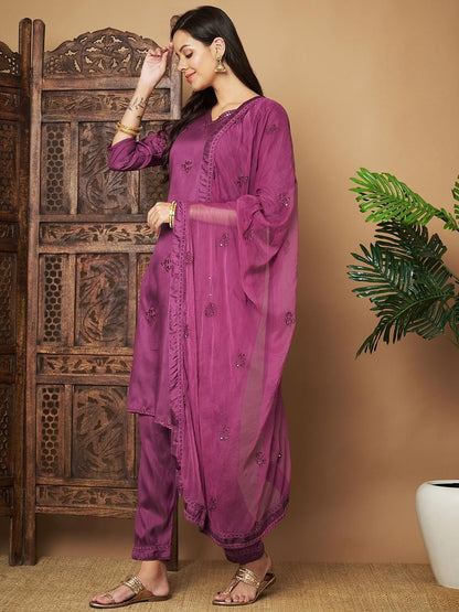 Women’s Embroidered Straight Kurta Set with Dupatta – Elegant Ethnic Wear | NISHU Superstores