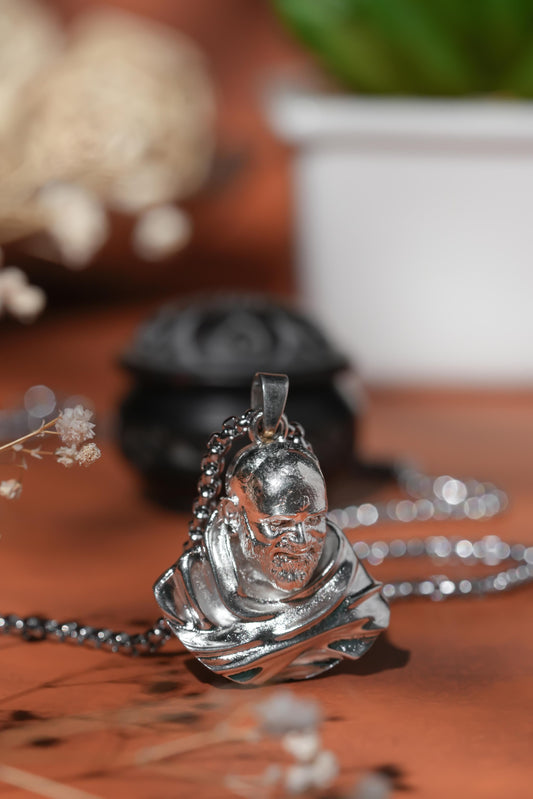 Neem Karoli Baba Pendant | Silver Plated | Spiritual Wear | NISHU Superstores
