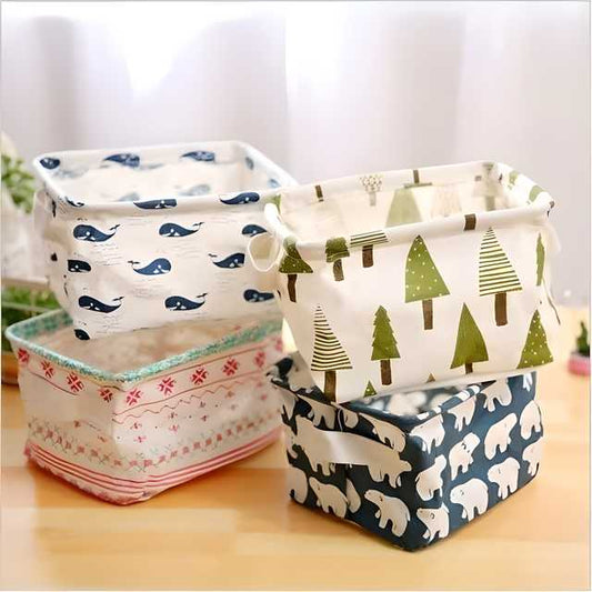 Canvas Fabric Storage Basket with Handle – Foldable & Stylish Organizer | NISHU Superstores