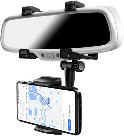 Rearview Mirror Phone Holder – 360° Adjustable Mobile Mount for Cars | NISHU Superstores