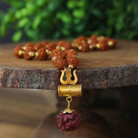 Shiv Trishul Pendant with Rudraksha Chain – Spiritual & Powerful Symbol | NISHU Superstores