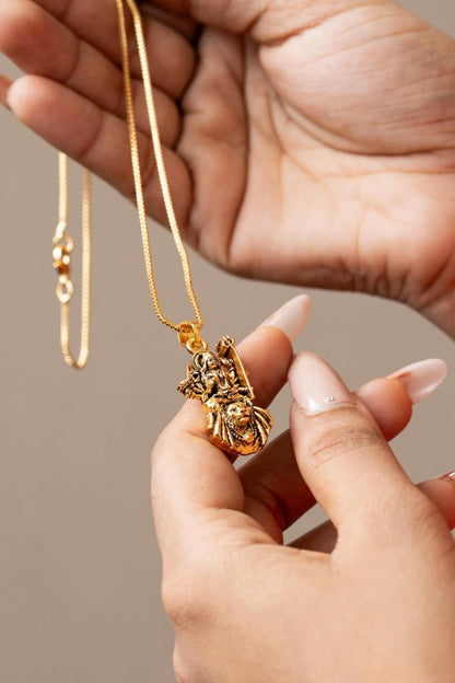 Gold Plated Ambe Mataji Pendant with Chain | NISHU Superstores