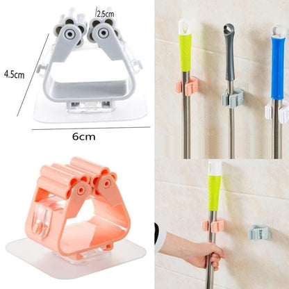 Self-Adhesive Mop Holder Hooks (Pack of 4) – Wall Mount Broom & Tool Organizer | NISHU Superstores
