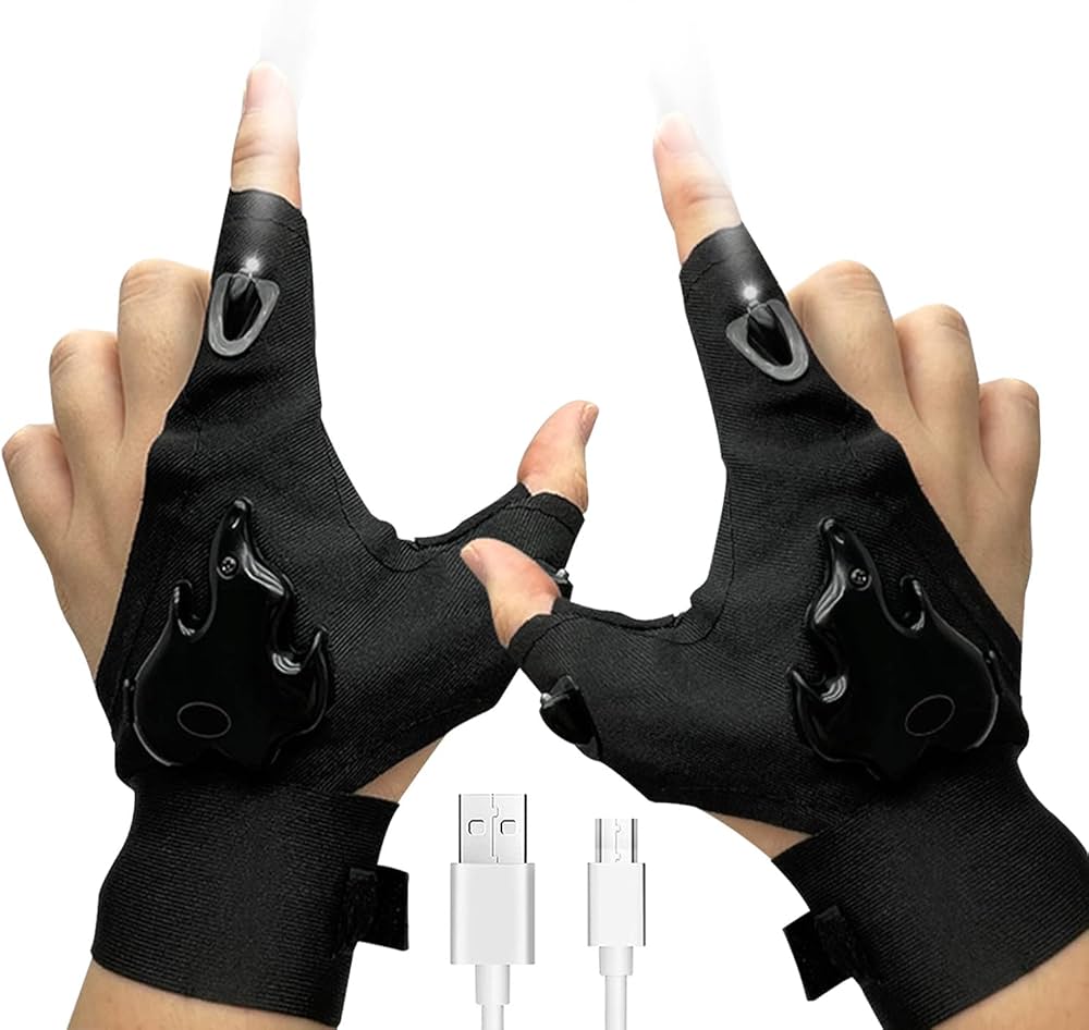 LED Flashlight Gloves for Men | Hands-Free Light Gloves for Repair, Camping, Fishing & Night Work (1 Pair) – NISHU Superstores