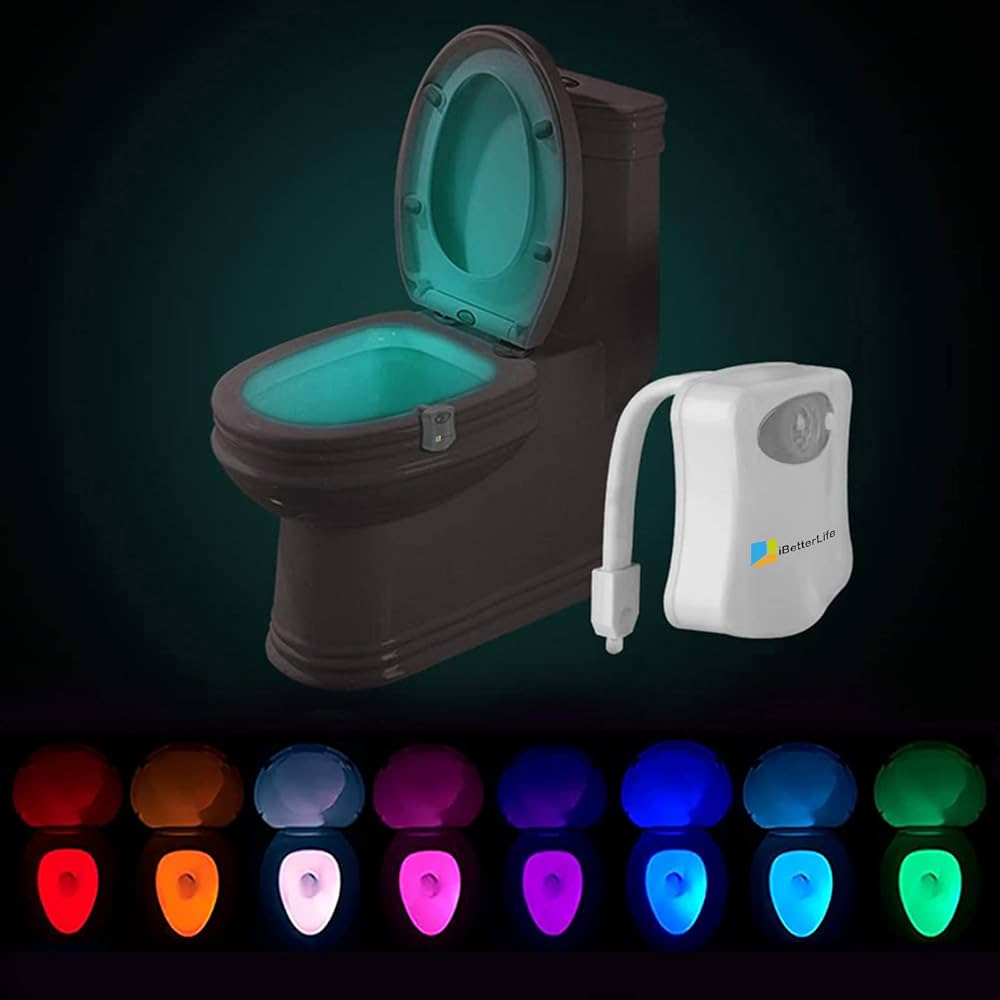 LED Toilet Bowl Light with Motion Sensor | Color Changing Toilet Cover Night Lamp for Bathroom (1 Pc, Battery Not Included) – NISHU Superstores