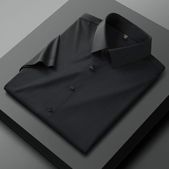 Men's Solid Satin Formal Shirt – Regular Fit, Half Sleeves, Elegant Office Wear | NISHU Superstores
