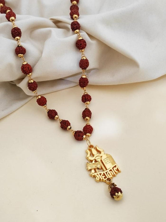 Rudraksha Mala with Mahakal & Trishul Pendant – Spiritual Mahadev Jewelry | NISHU Superstores