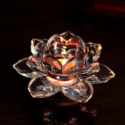 Glass Lotus Flower Tea Light Candle Holder Set – Decorative Home Décor | NISHU Superstores