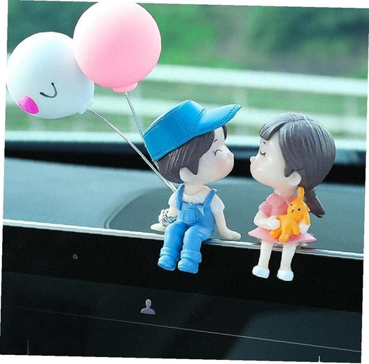 Cute Cartoon Couple Car Decoration – Romantic Dashboard Showpiece | NISHU Superstores