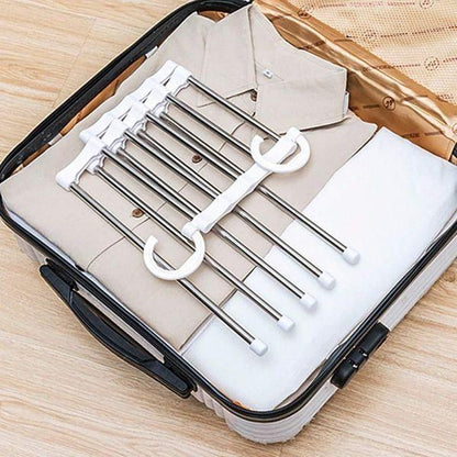 5-in-1 Stainless Steel Multifunction Pants Rack (Pack of 2) – Retractable Trouser Hanger | NISHU Superstores