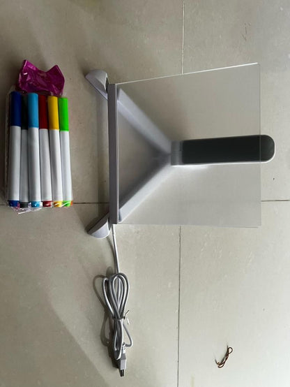 3D LED Light Glass Acrylic Writing Pad – Colorful Night Lamp & Decorative Display | NISHU Superstores
