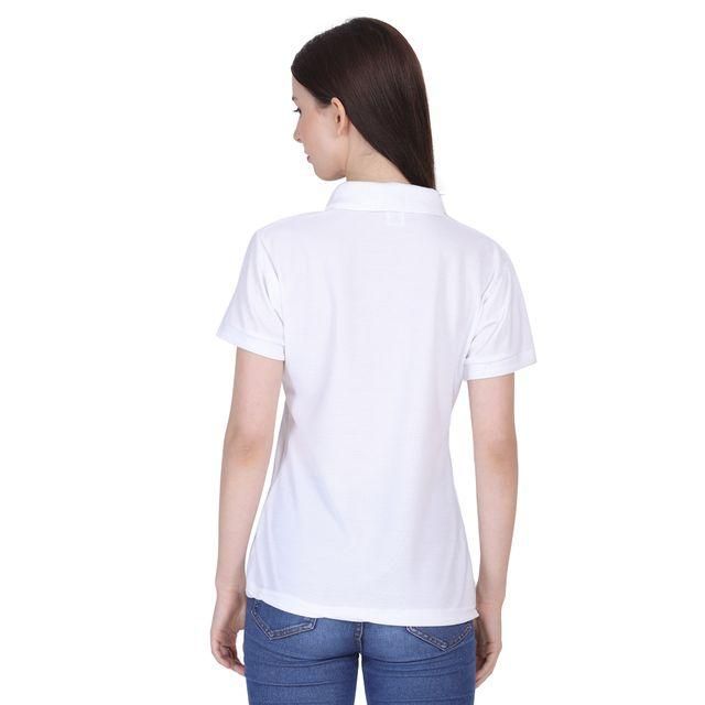 Ketex White Cotton Blend Polo Neck T-Shirt for Women – Stylish & Comfortable | NISHU Superstores