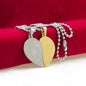 Love You Heart Shape Valentine Pendant with Chain – Couple Stainless Steel Set | NISHU Superstores