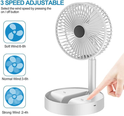 Powerful Rechargeable Table Fan – Portable & Energy-Efficient (Pack of 2) | NISHU Superstores