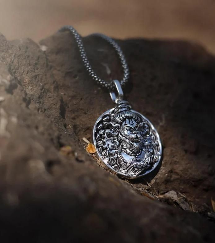 Hanuman Ji Pendant with Oxidized Silver Chain – Spiritual & Stylish Jewelry | NISHU Superstores