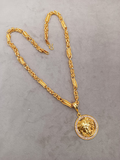 Luxurious Men’s Gold Plated Pendant with Chain Vol 5 – Stylish Fashion Jewelry | NISHU Superstores