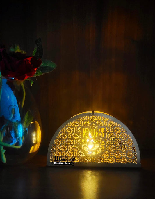Tea Light Ganesh Half Round – Decorative Oil & Scented Candle | NISHU Superstores